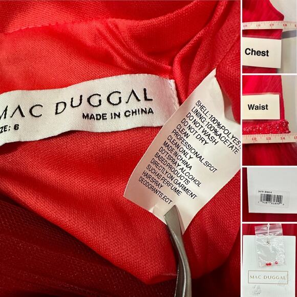 Mac Duggal 20378 Beaded Belt Red Ombre Tulle Dress Size 8 NWT - Picture 13 of 13